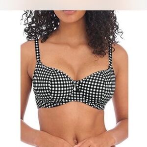 Black and White Checkered gingham bikini top